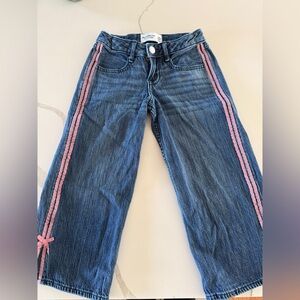 Abercrombie Kids Blue Jeans with Pink Stripes